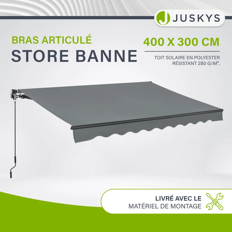Store banne manuel à bras articulés