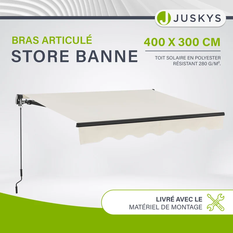 Store banne manuel à bras articulés