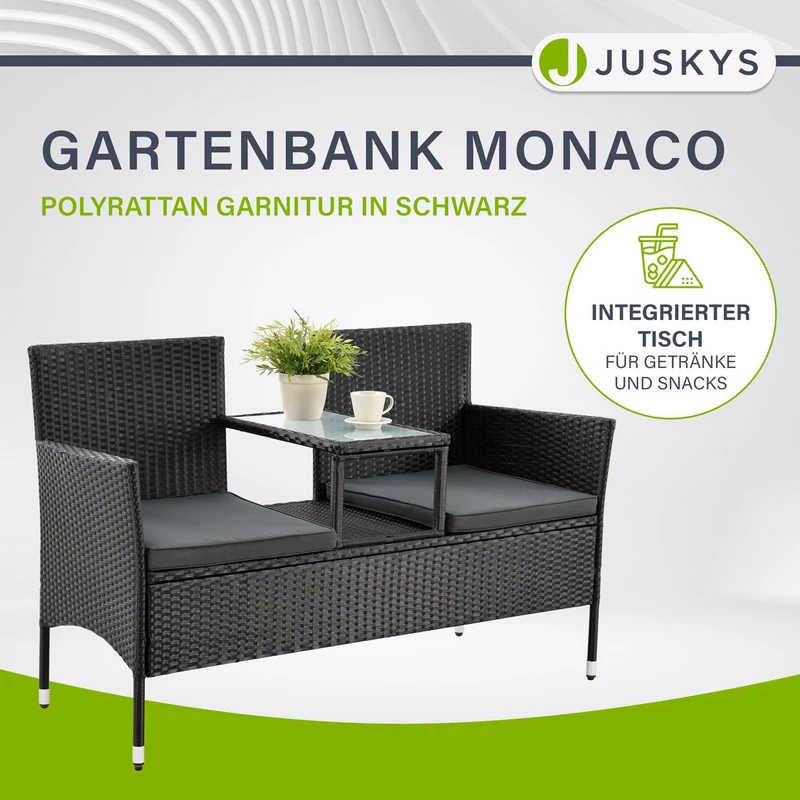 Banc de jardin en résine tressée Monaco