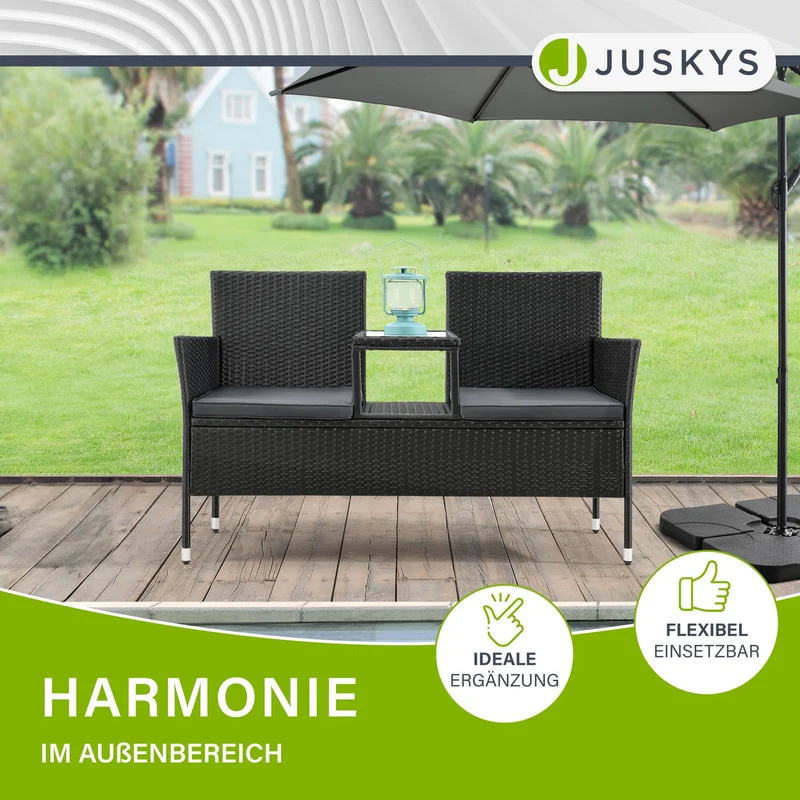 Banc de jardin en résine tressée Monaco