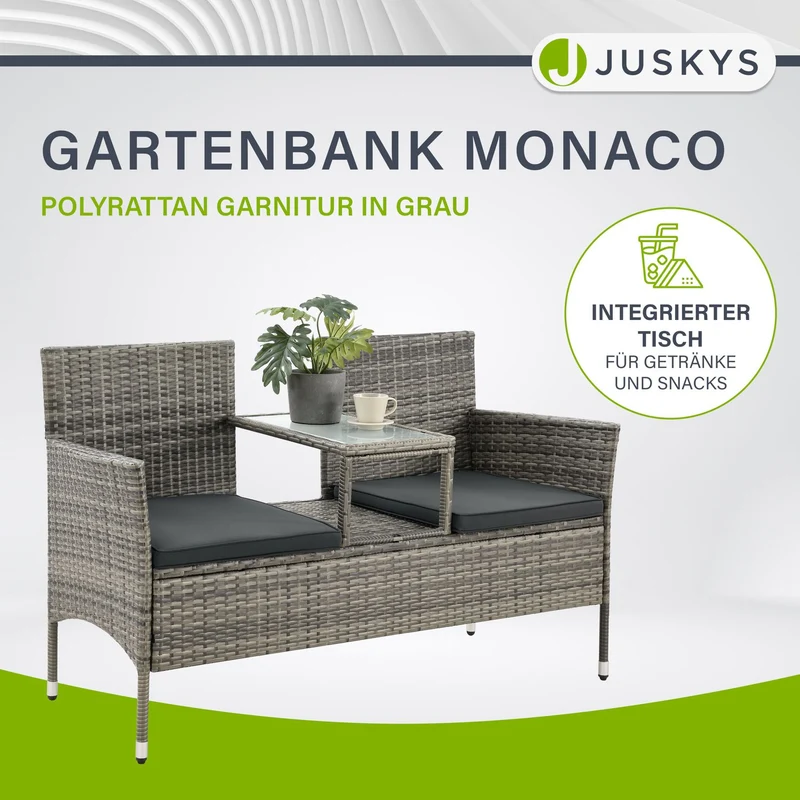 Banc de jardin en résine tressée Monaco