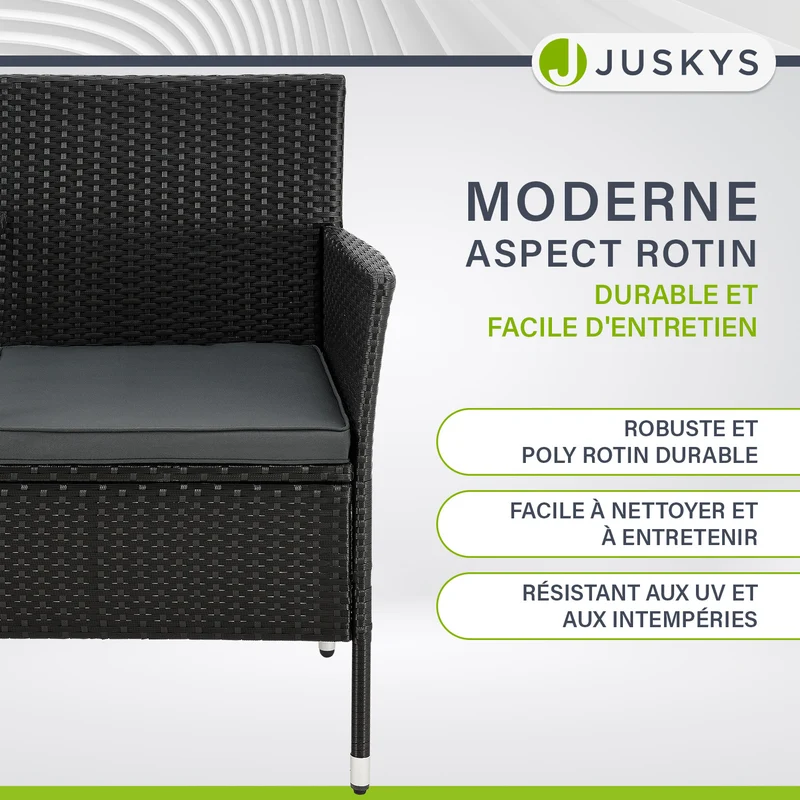 Banc de jardin en résine tressée Monaco