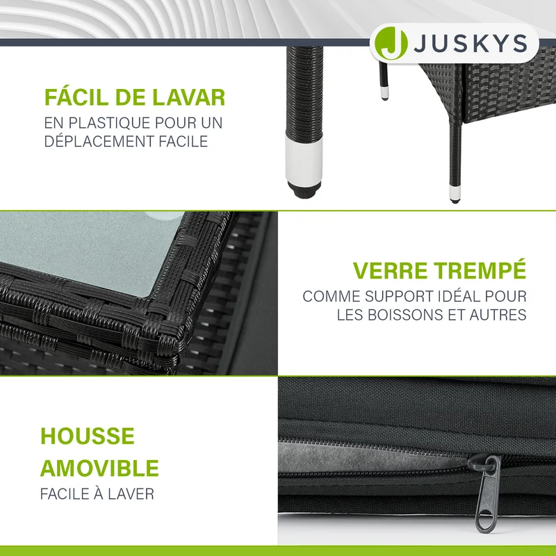 Banc de jardin en résine tressée Monaco