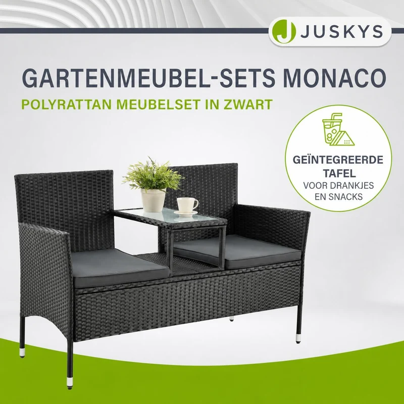Banc de jardin en résine tressée Monaco