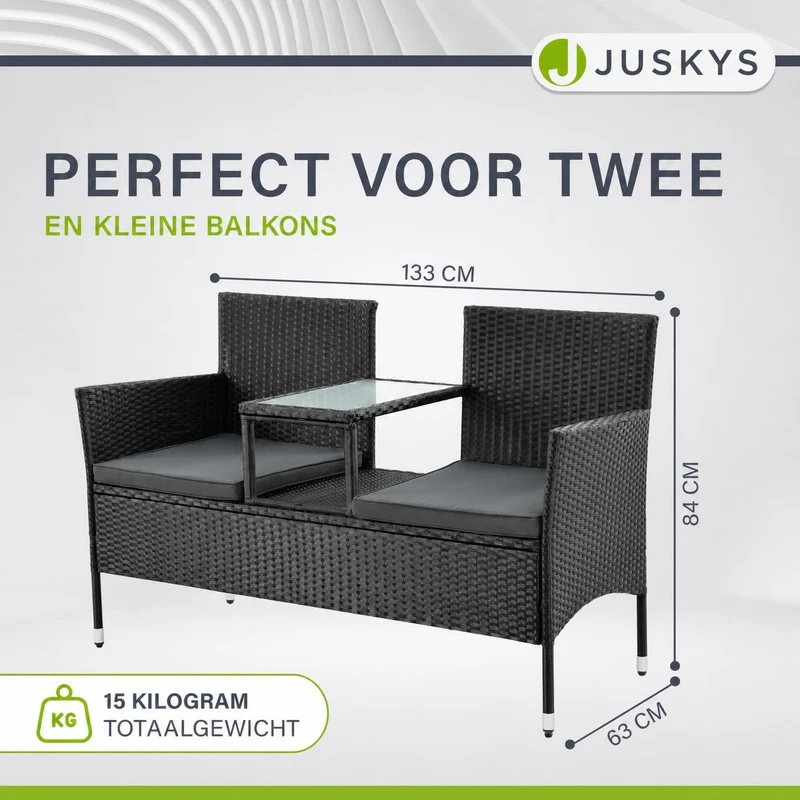 Banc de jardin en résine tressée Monaco