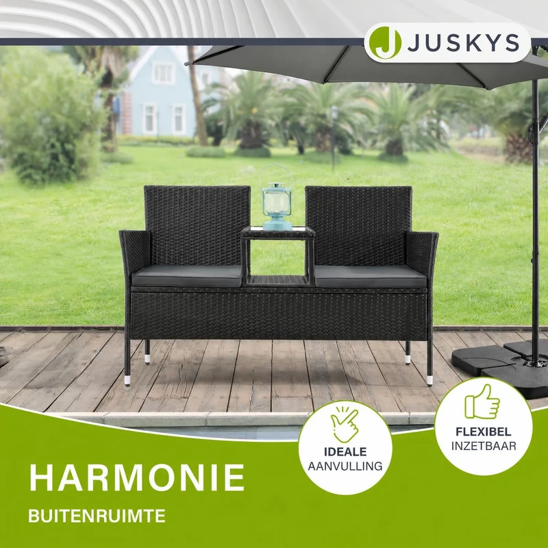 Banc de jardin en résine tressée Monaco