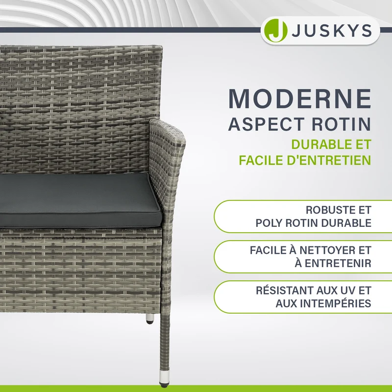 Banc de jardin en résine tressée Monaco
