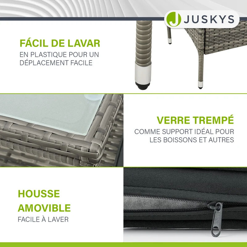 Banc de jardin en résine tressée Monaco