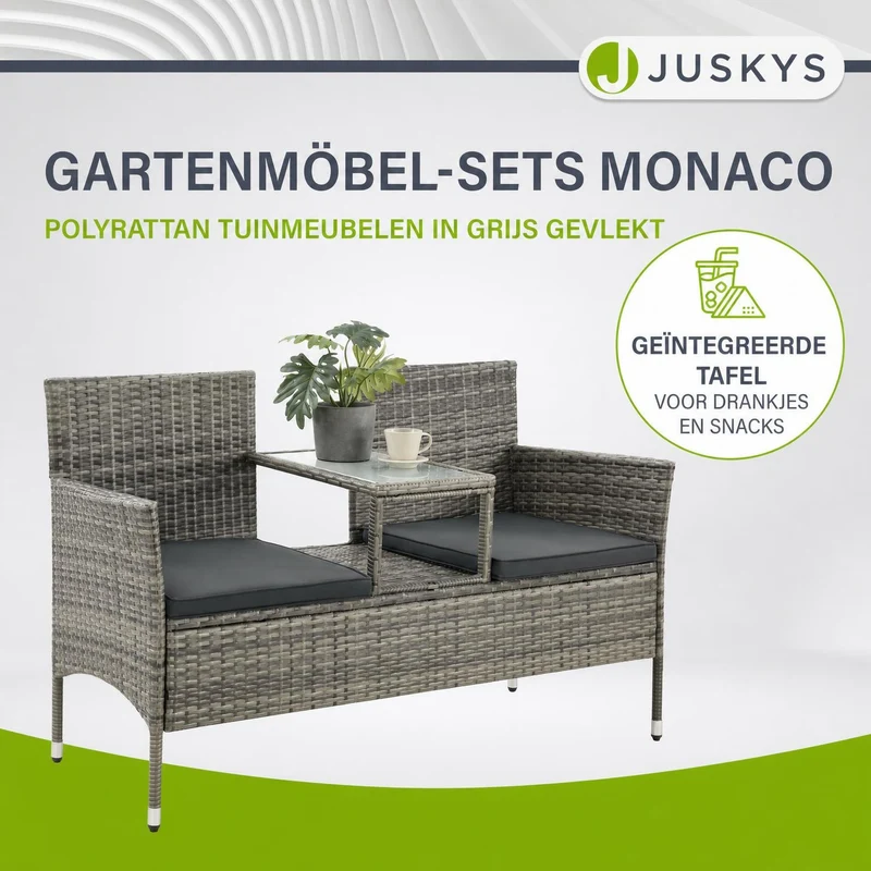 Banc de jardin en résine tressée Monaco