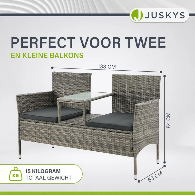 Banc de jardin en résine tressée Monaco