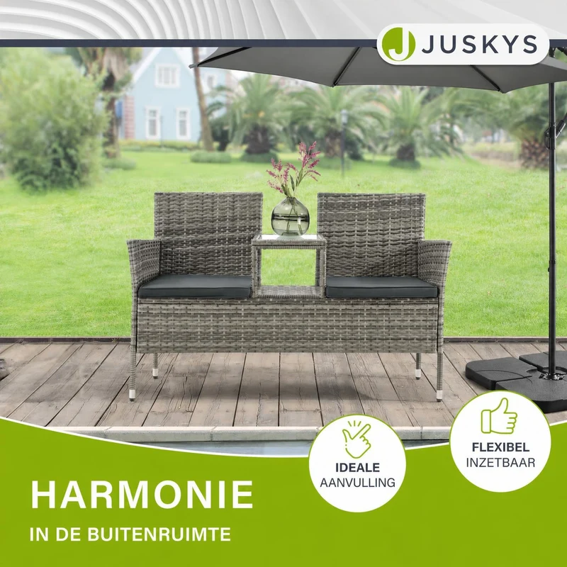 Banc de jardin en résine tressée Monaco