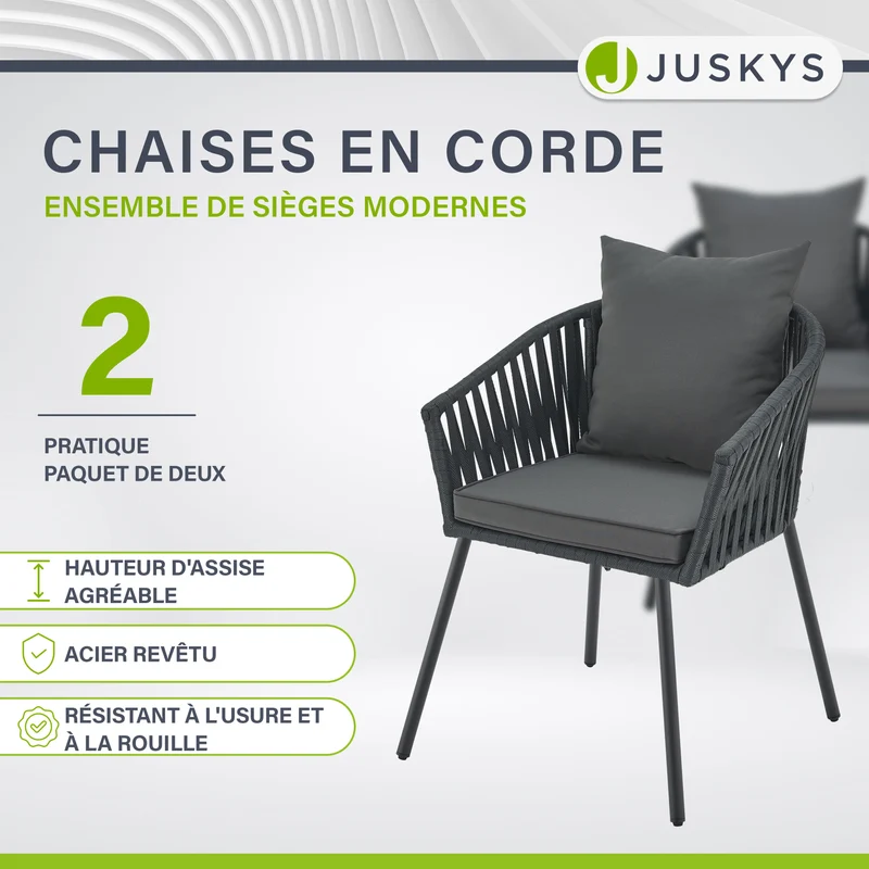 Lot de 2 chaises Rope