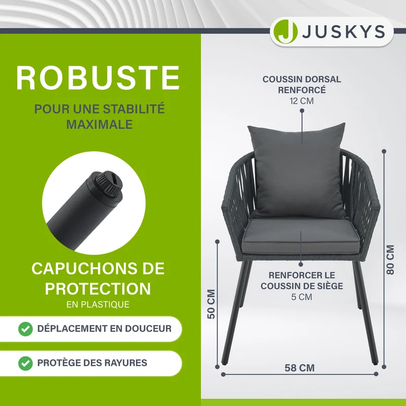 Lot de 2 chaises Rope