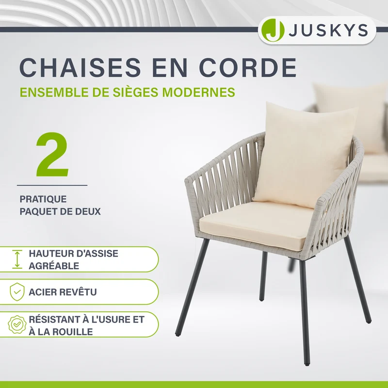 Lot de 2 chaises Rope