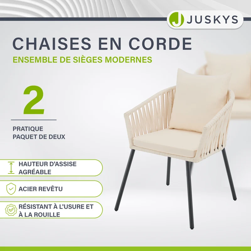 Lot de 2 chaises Rope