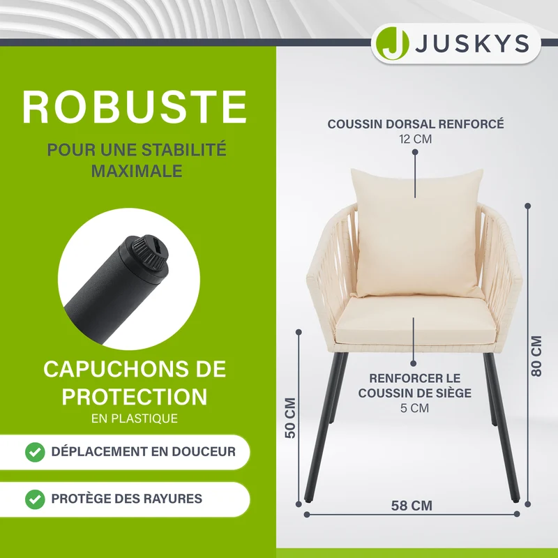 Lot de 2 chaises Rope
