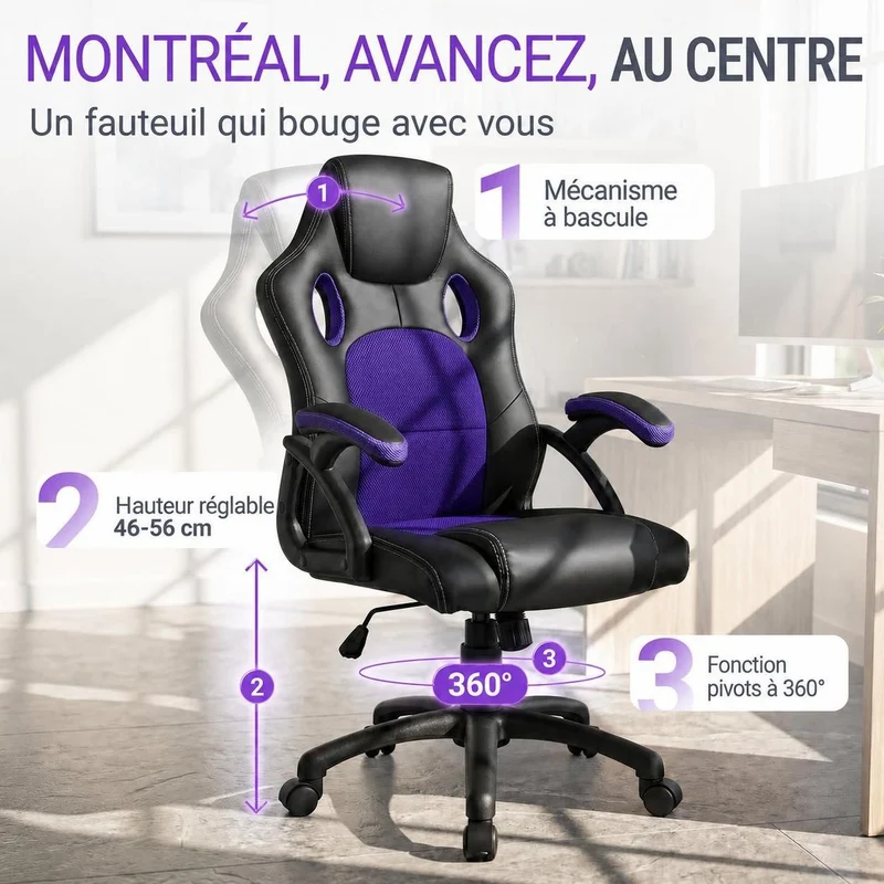 Chaise de bureau Racing Montreal