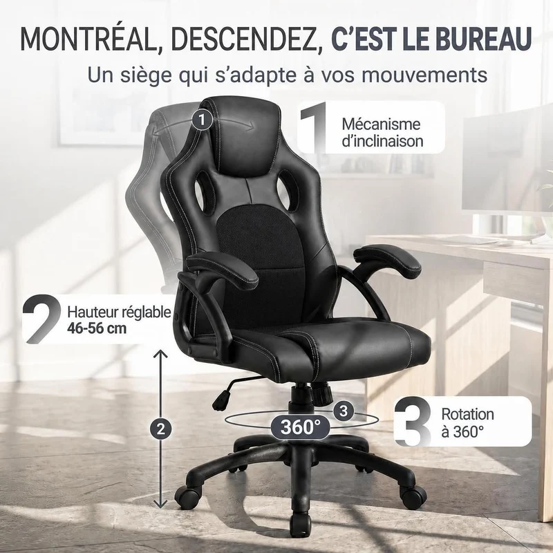 Chaise de bureau Racing Montreal