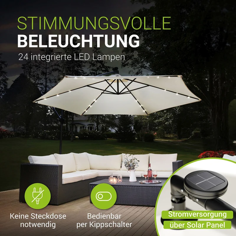 Parasol déporté à LED Brésil