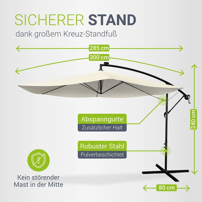 Parasol déporté à LED Brésil