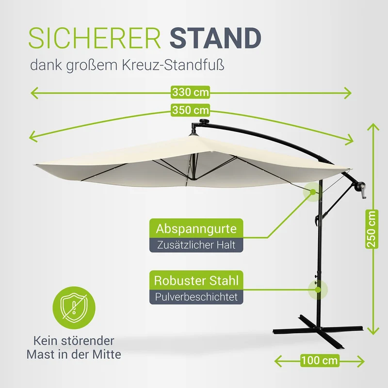 Parasol déporté à LED Brésil