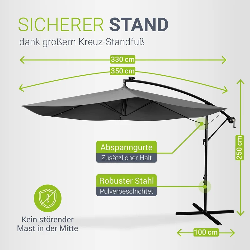 Parasol déporté à LED Brésil