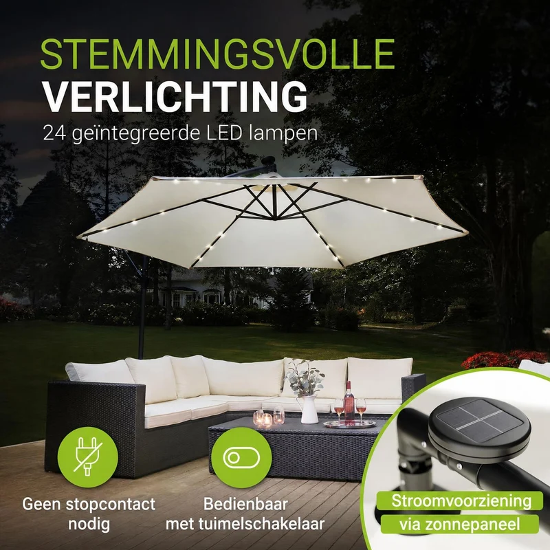 Parasol déporté à LED Brésil