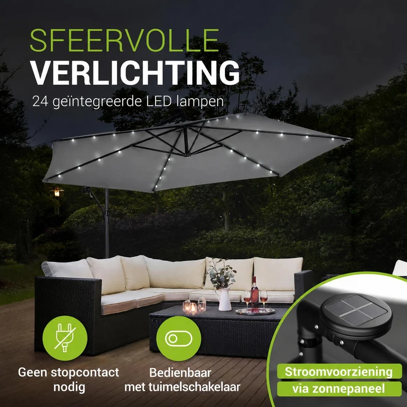 Parasol déporté à LED Brésil
