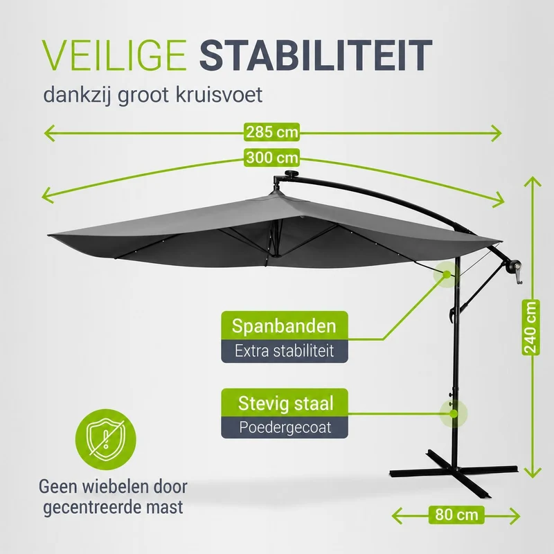 Parasol déporté à LED Brésil