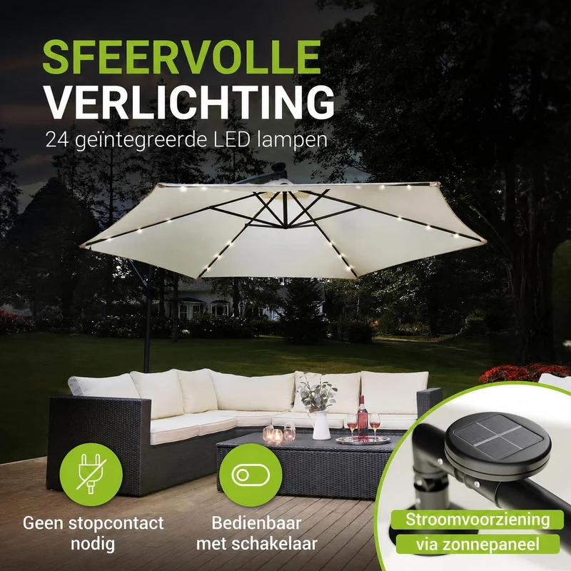 Parasol déporté à LED Brésil
