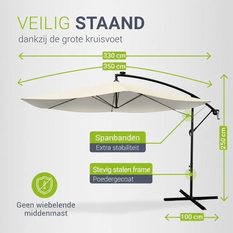 Parasol déporté à LED Brésil