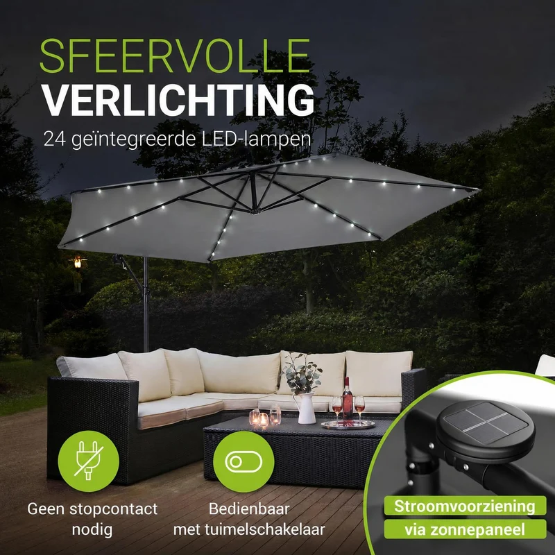 Parasol déporté à LED Brésil