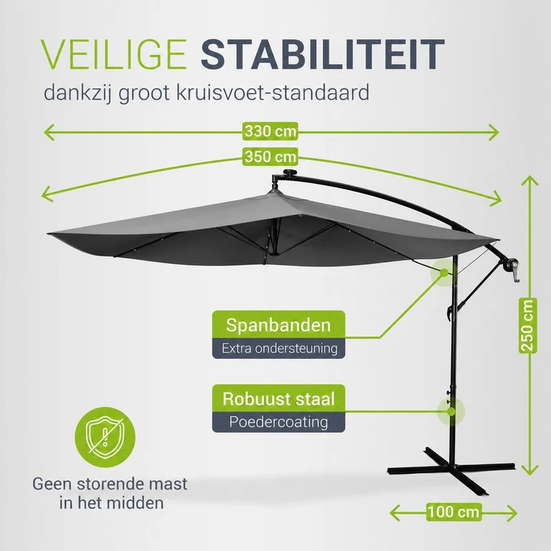 Parasol déporté à LED Brésil