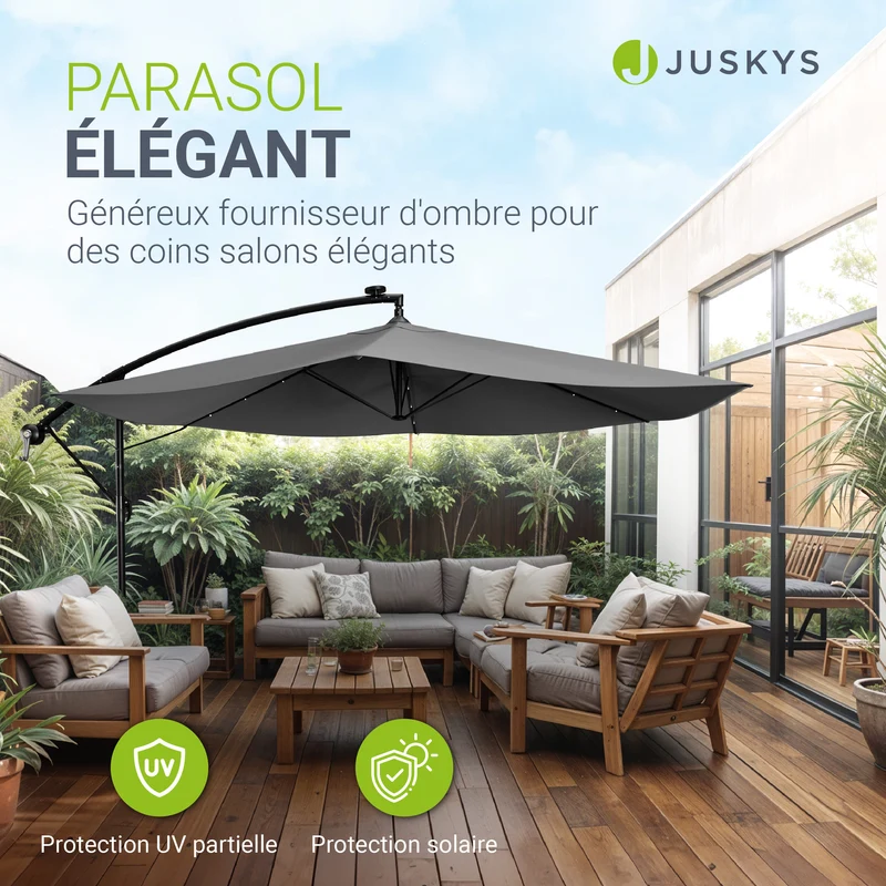 Parasol déporté à LED Brésil