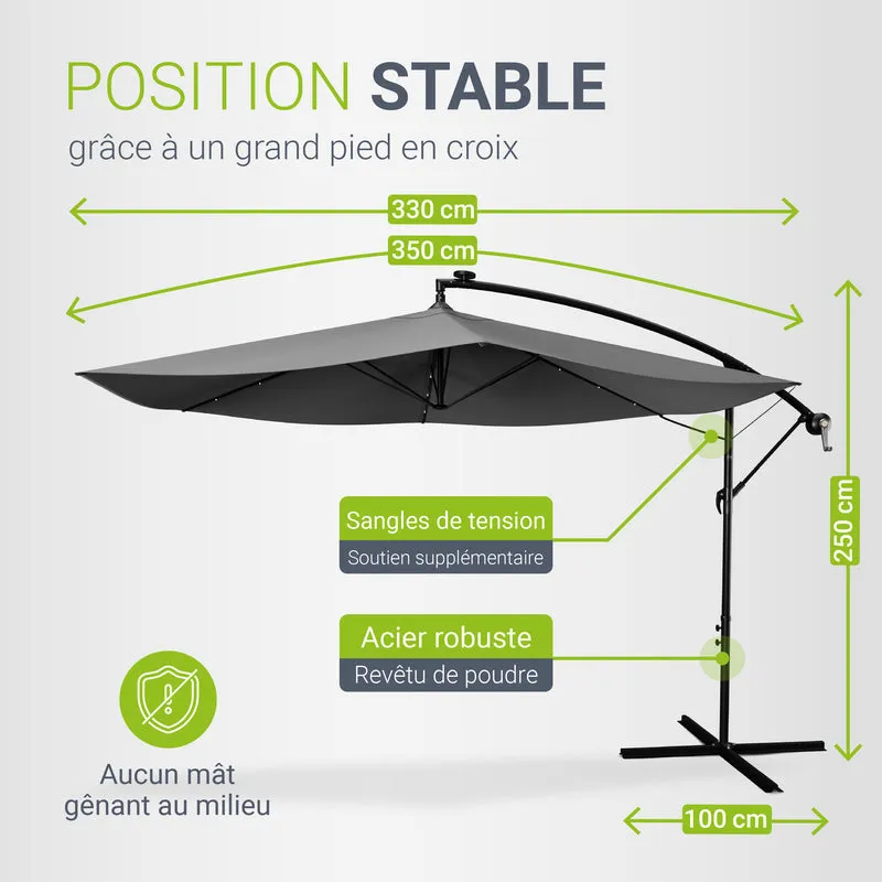 Parasol déporté à LED Brésil