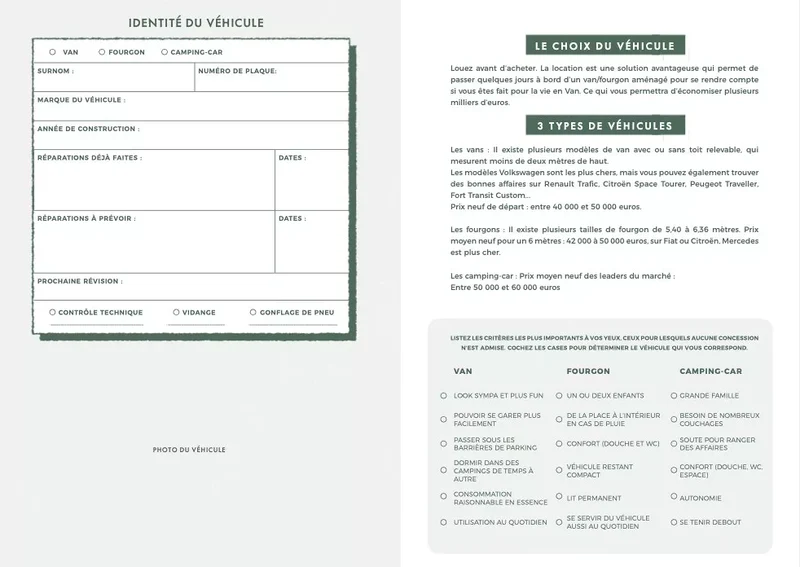 VanLife Carnet de Voyage