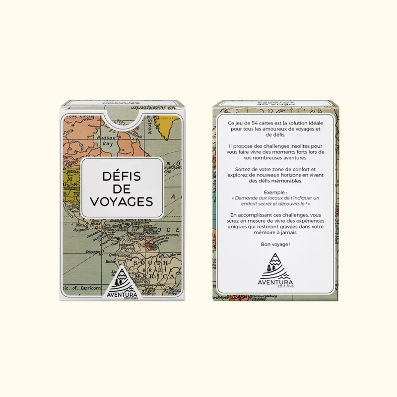 Jeu de cartes Défis de voyages