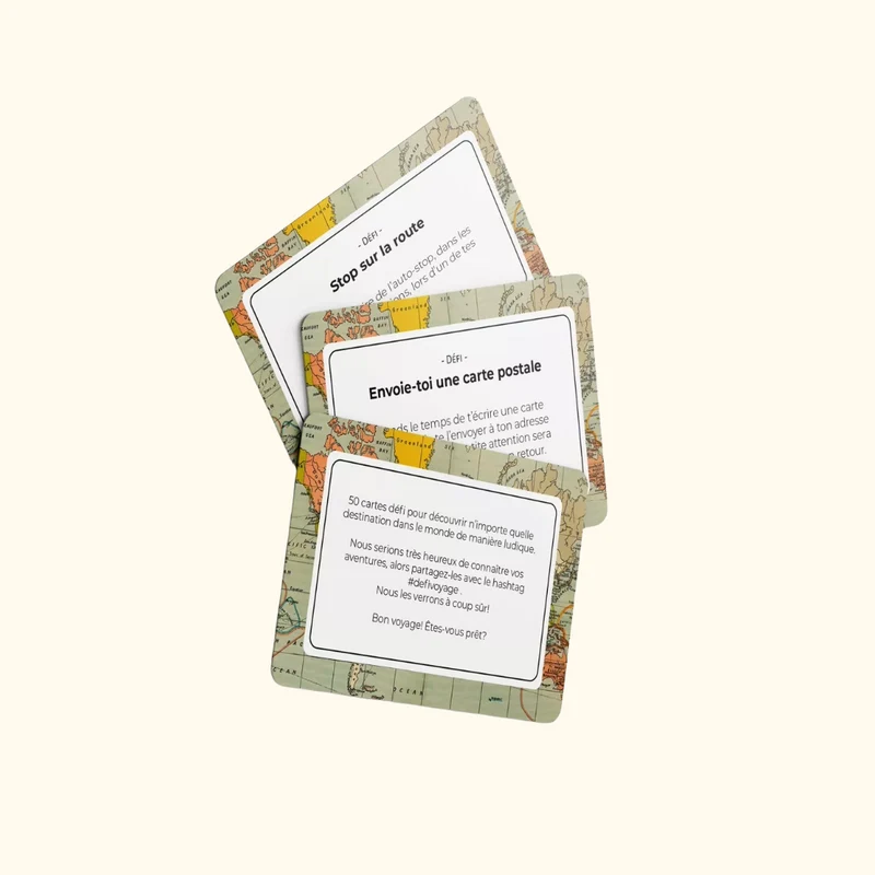 Jeu de cartes Défis de voyages