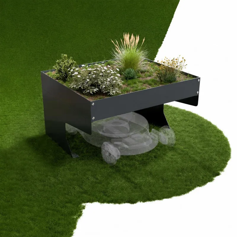 Abri robot tondeuse avec jardinière
