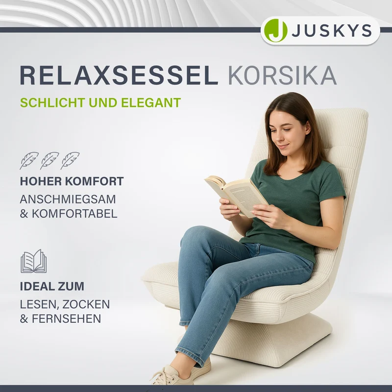 Fauteuil relax Korsika en velours côtelé