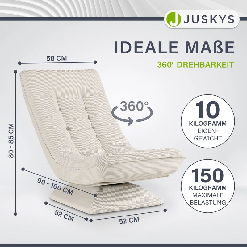Fauteuil relax Korsika en velours côtelé