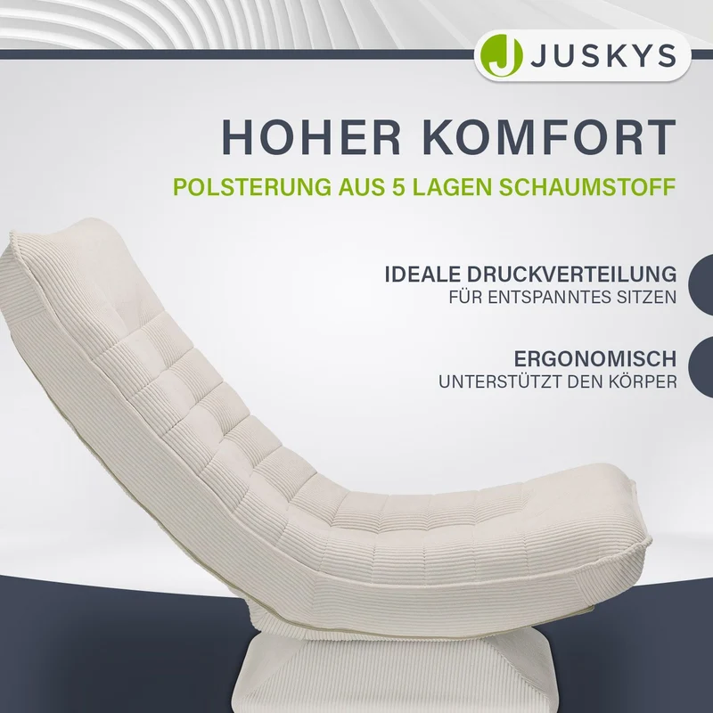 Fauteuil relax Korsika en velours côtelé