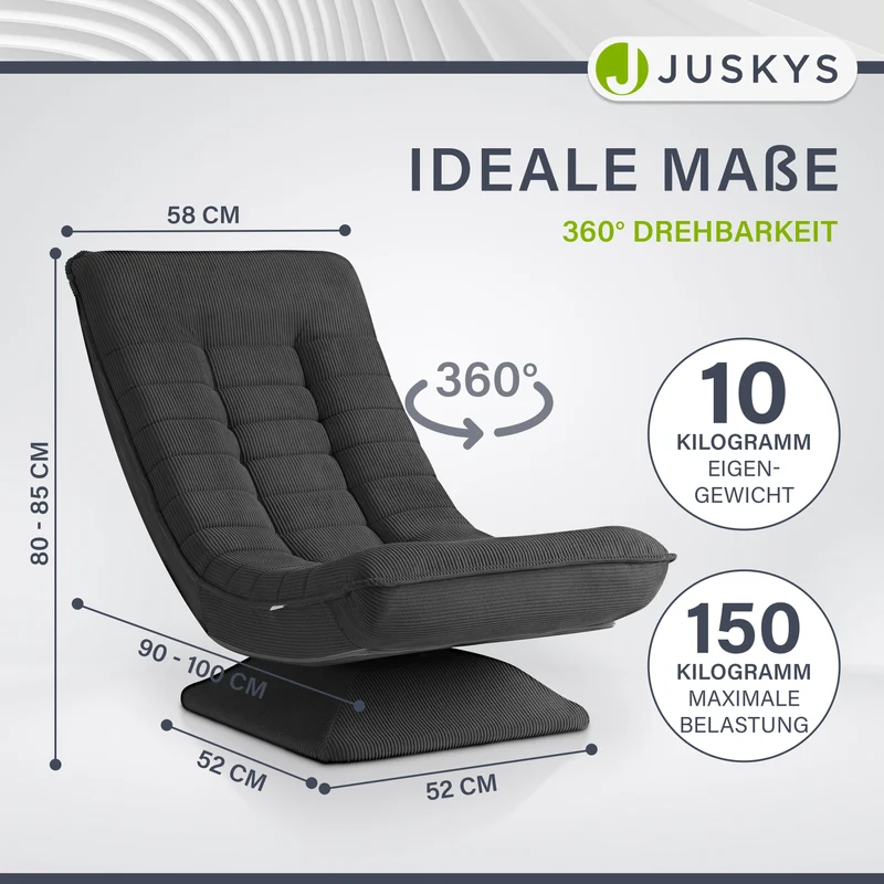 Fauteuil relax Korsika en velours côtelé