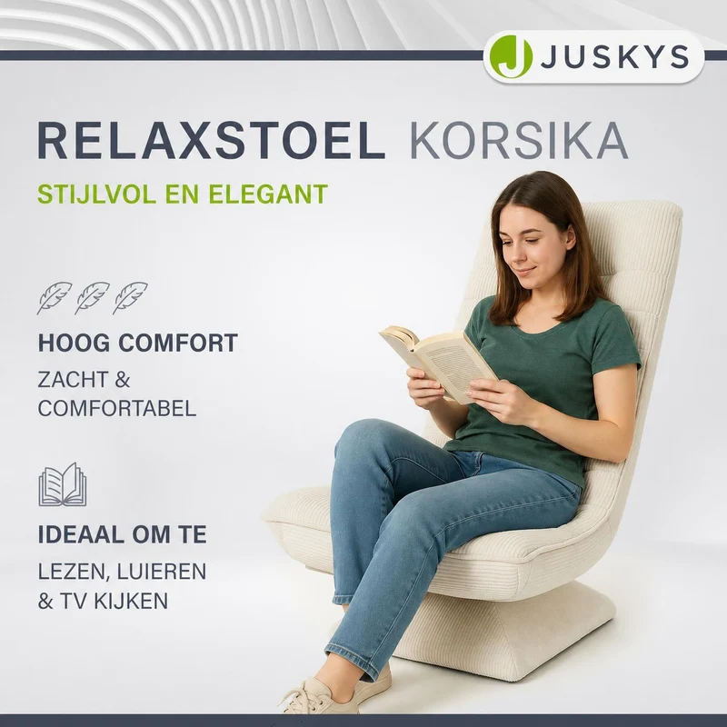Fauteuil relax Korsika en velours côtelé