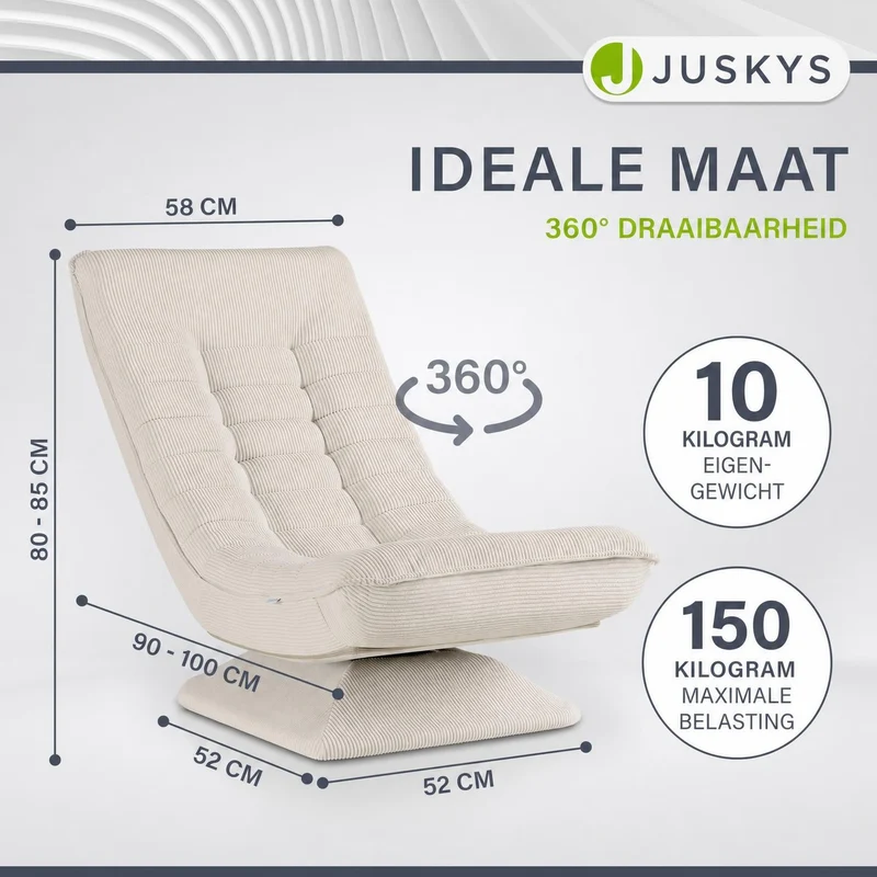 Fauteuil relax Korsika en velours côtelé