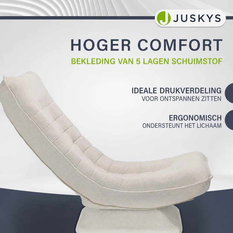 Fauteuil relax Korsika en velours côtelé