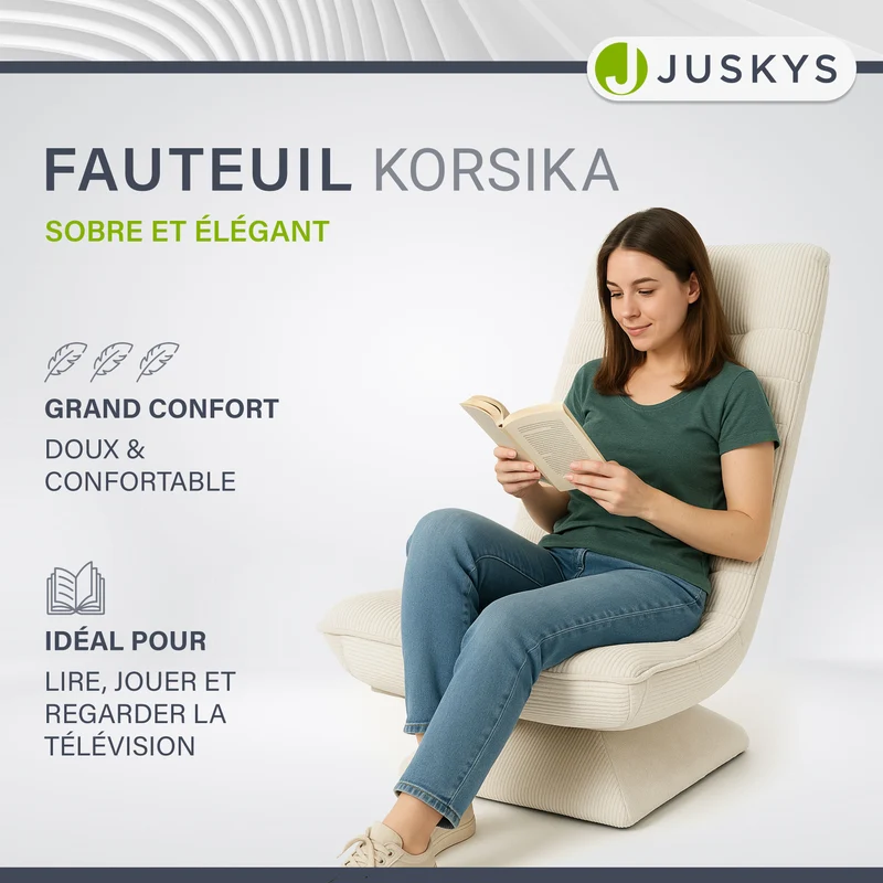 Fauteuil relax Korsika en velours côtelé