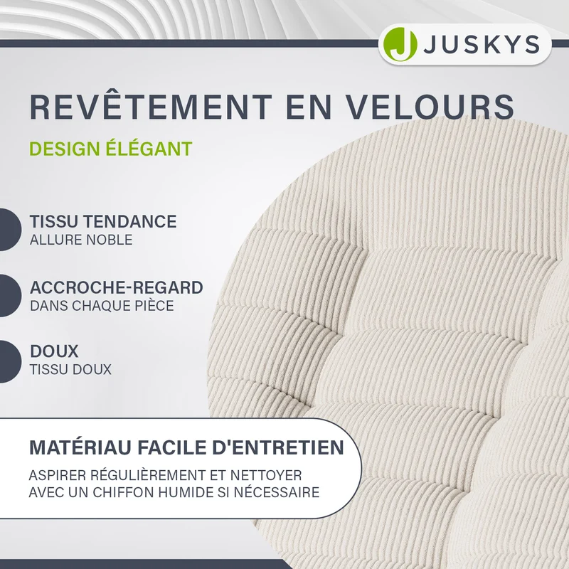 Fauteuil relax Korsika en velours côtelé