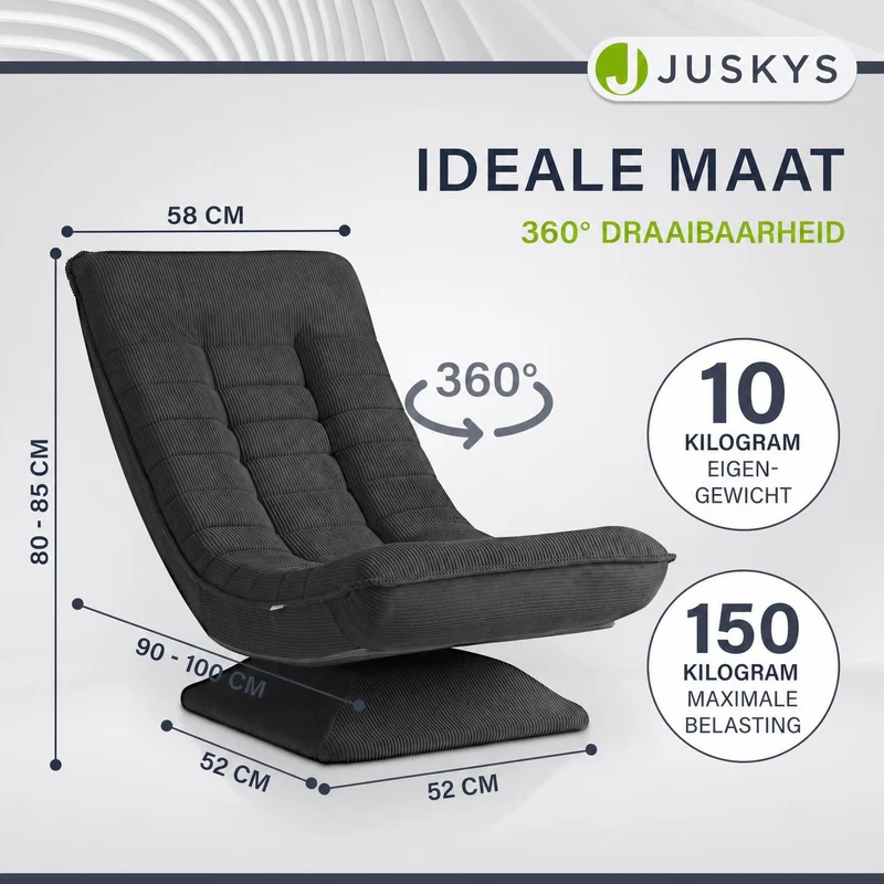 Fauteuil relax Korsika en velours côtelé