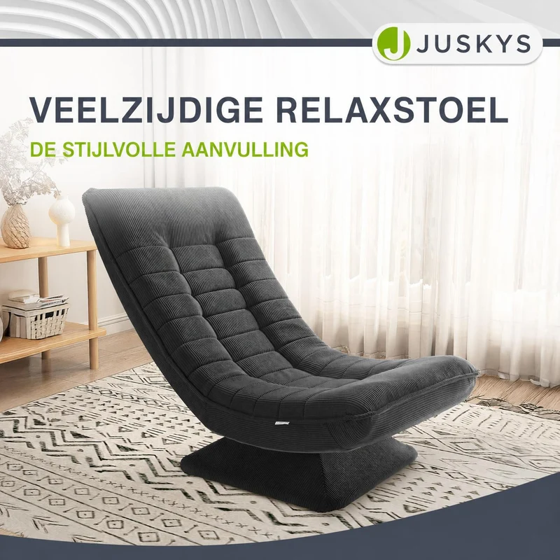Fauteuil relax Korsika en velours côtelé